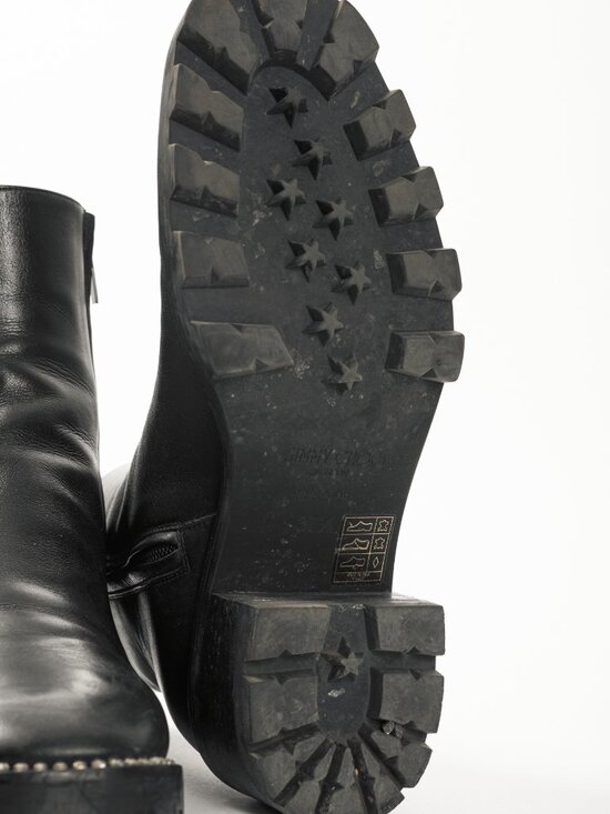 Jimmy Choo Mava 35 Black Smooth Leather Crystal-Trim Ankle Boots - Picture 5 of 11